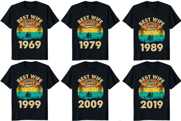 Best Wife Since 1969–2023 PNG Bundle for T-Shirt Designs