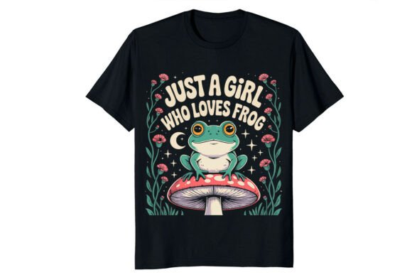 Just a Girl Who Loves Frog PNG: A Fun T-Shirt Design Graphic