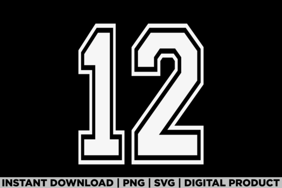 Number 12 Birthday Varsity: A Versatile T-Shirt Design Graphic