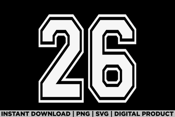 Number 26 Birthday Varsity: A Versatile T-Shirt Design Graphic