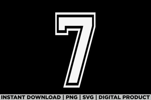 Number 7 Birthday Varsity Sports Team Graphics for T-Shirts
