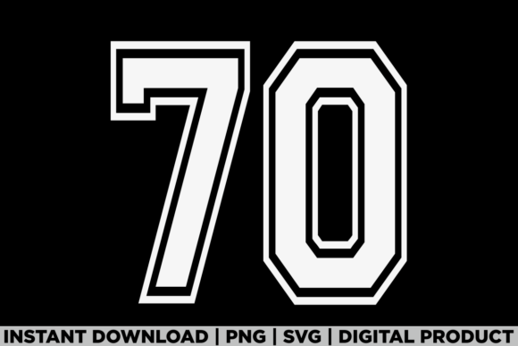 Number 70 Birthday Varsity Sports Team Graphics for T-Shirt Designs